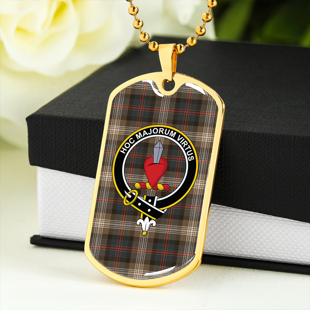 Logan #8 Weathered Clan Badge Classic Tartan Dog Tag Necklace