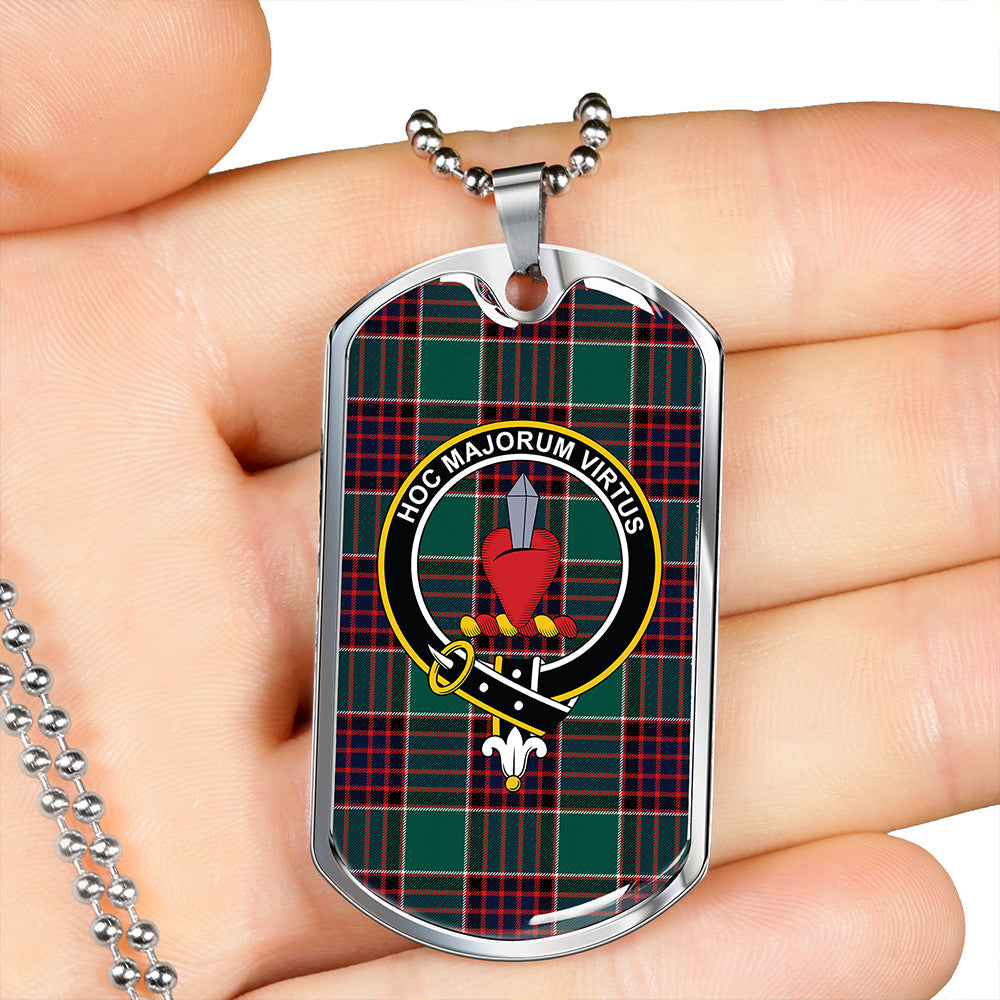 Logan (Clans Originaux) Modern Clan Badge Classic Tartan Dog Tag Necklace