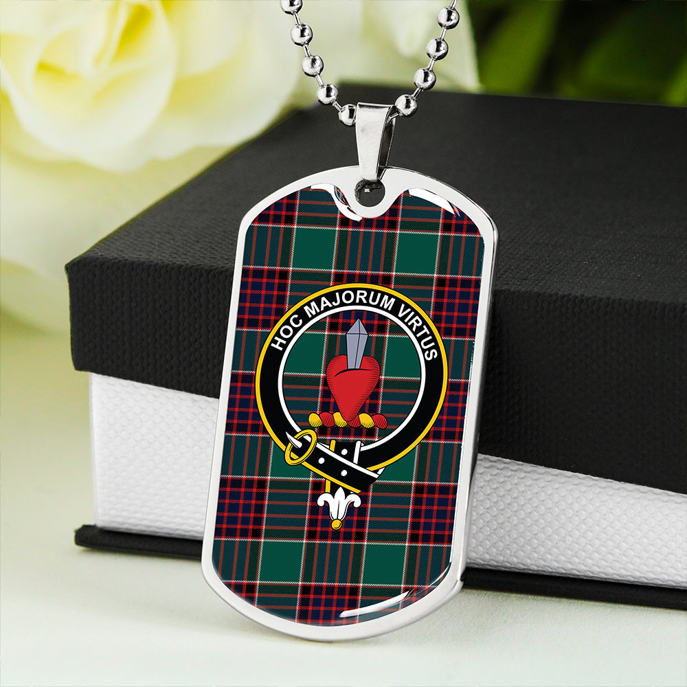 Logan (Clans Originaux) Modern Clan Badge Classic Tartan Dog Tag Necklace