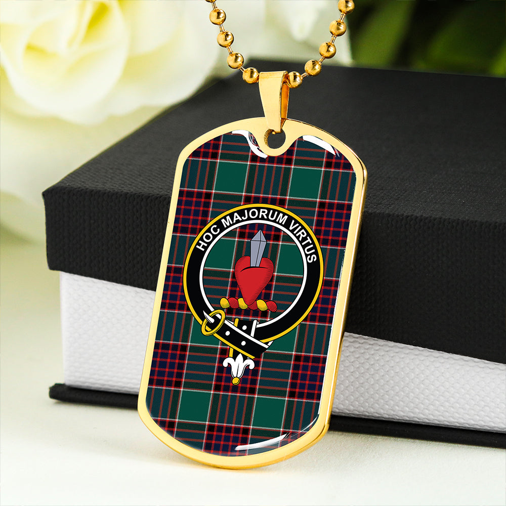 Logan (Clans Originaux) Modern Clan Badge Classic Tartan Dog Tag Necklace