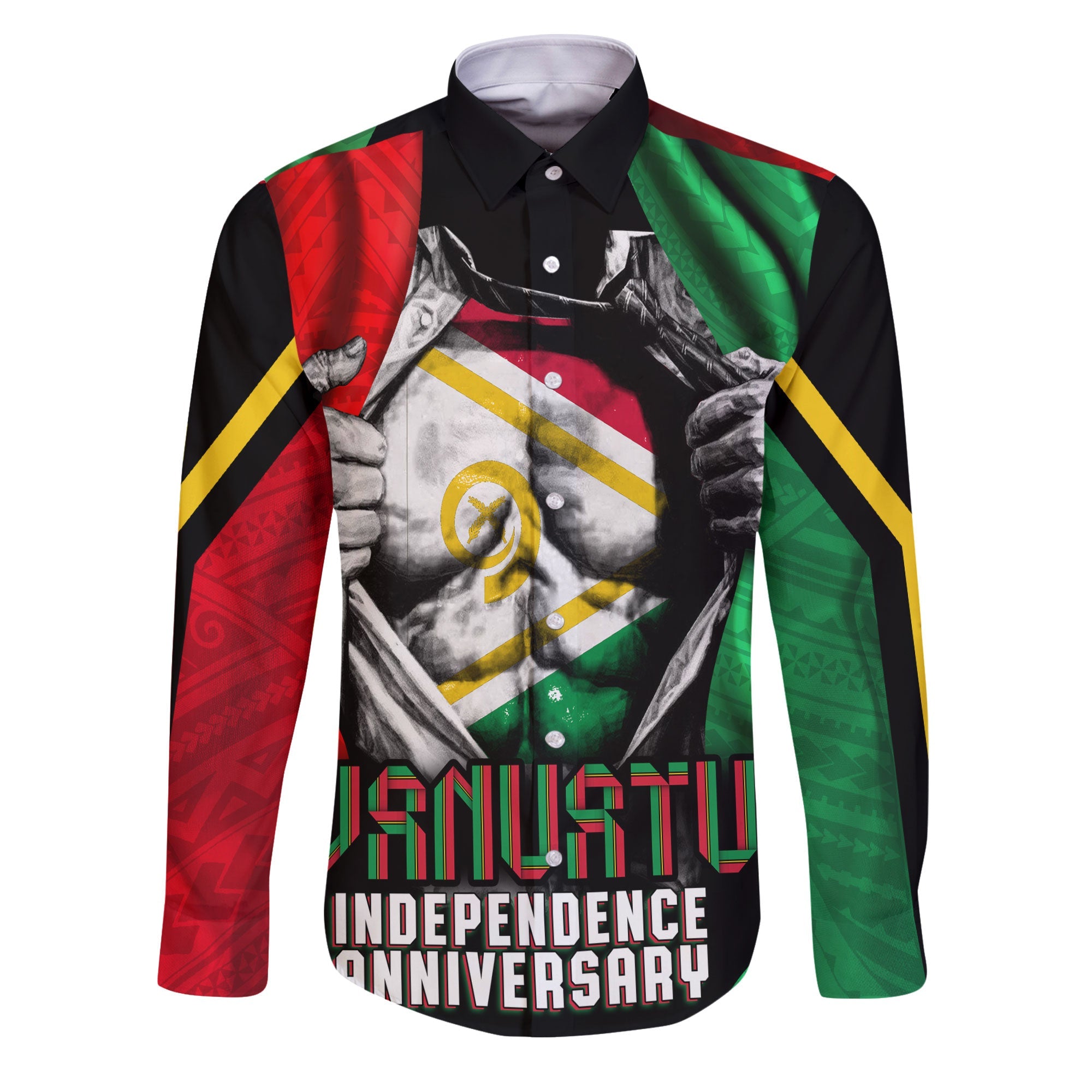 Vanuatu In Me Independence Day Long Sleeve Button Shirt 43rd Anniversary Style