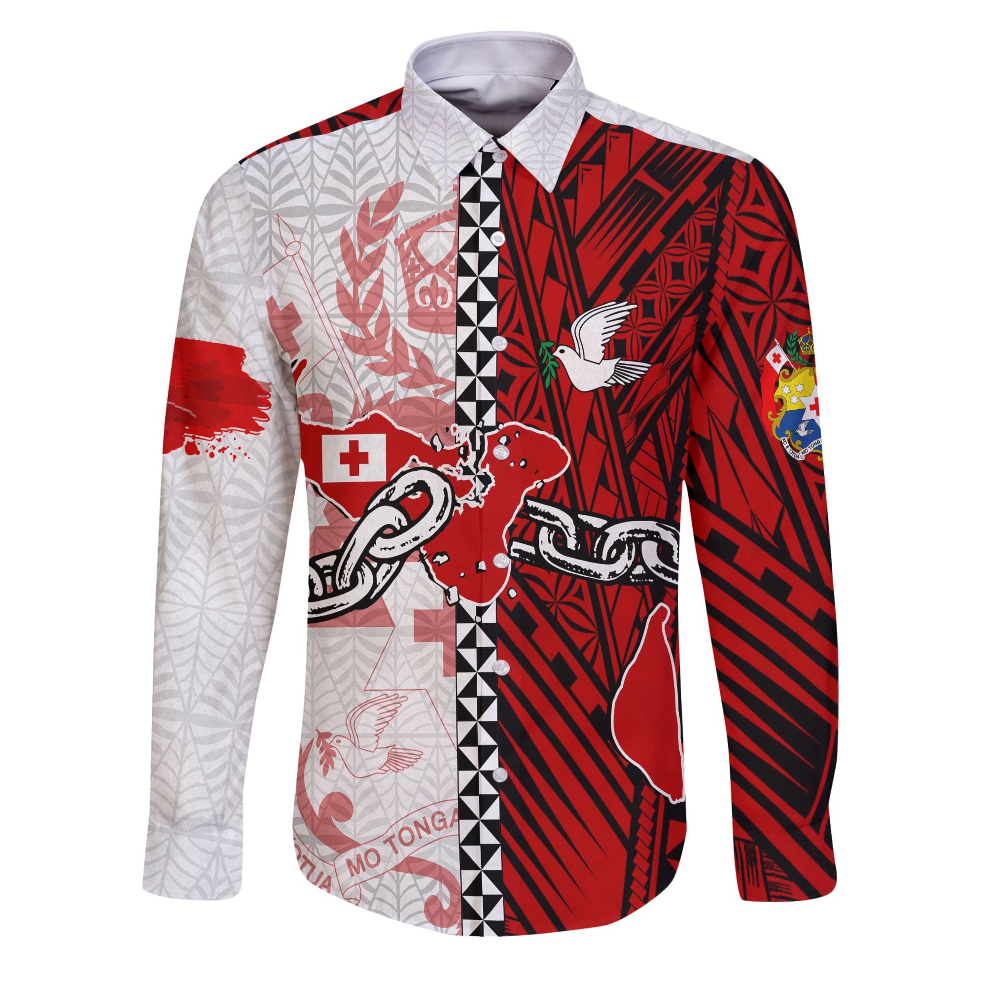 Tonga National Emancipation Day Long Sleeve Button Shirt