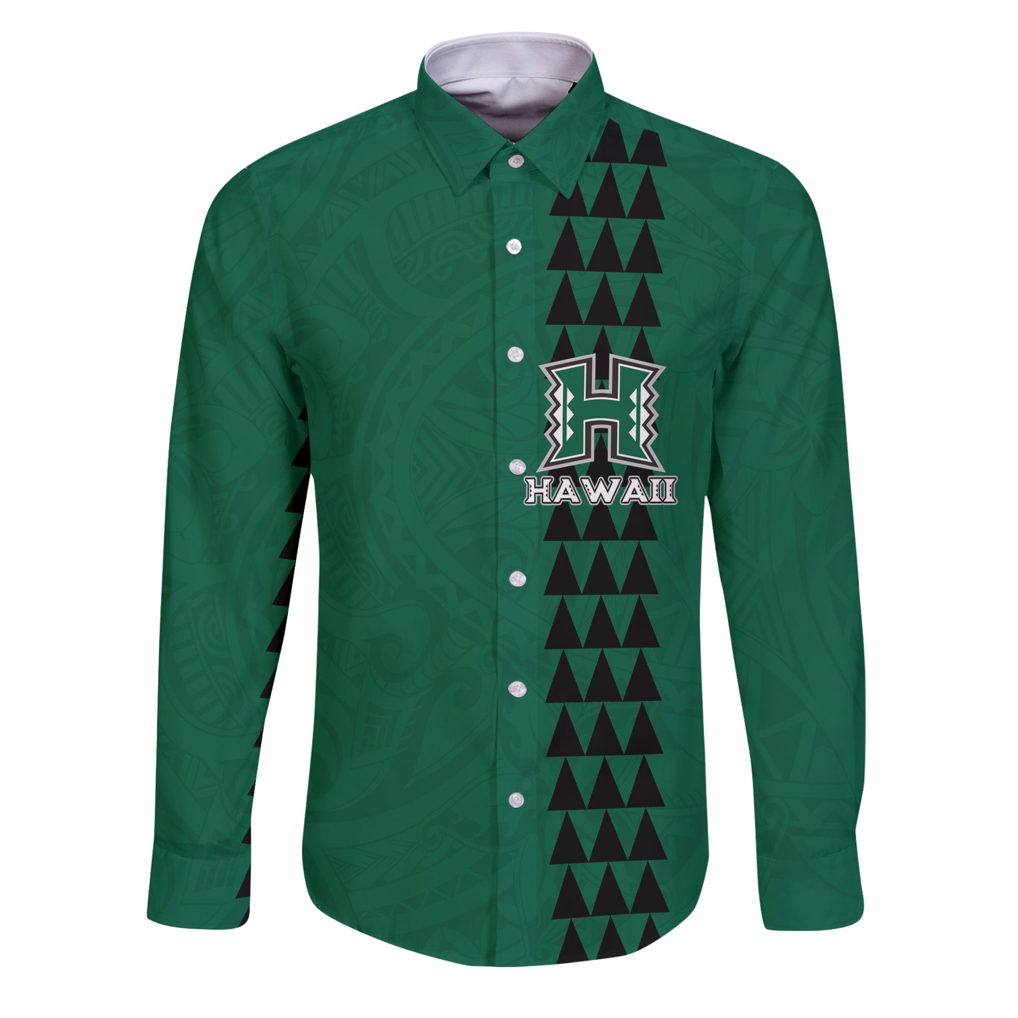 Custom Hawaii Rainbow Warriors Rugby Long Sleeve Button Shirt