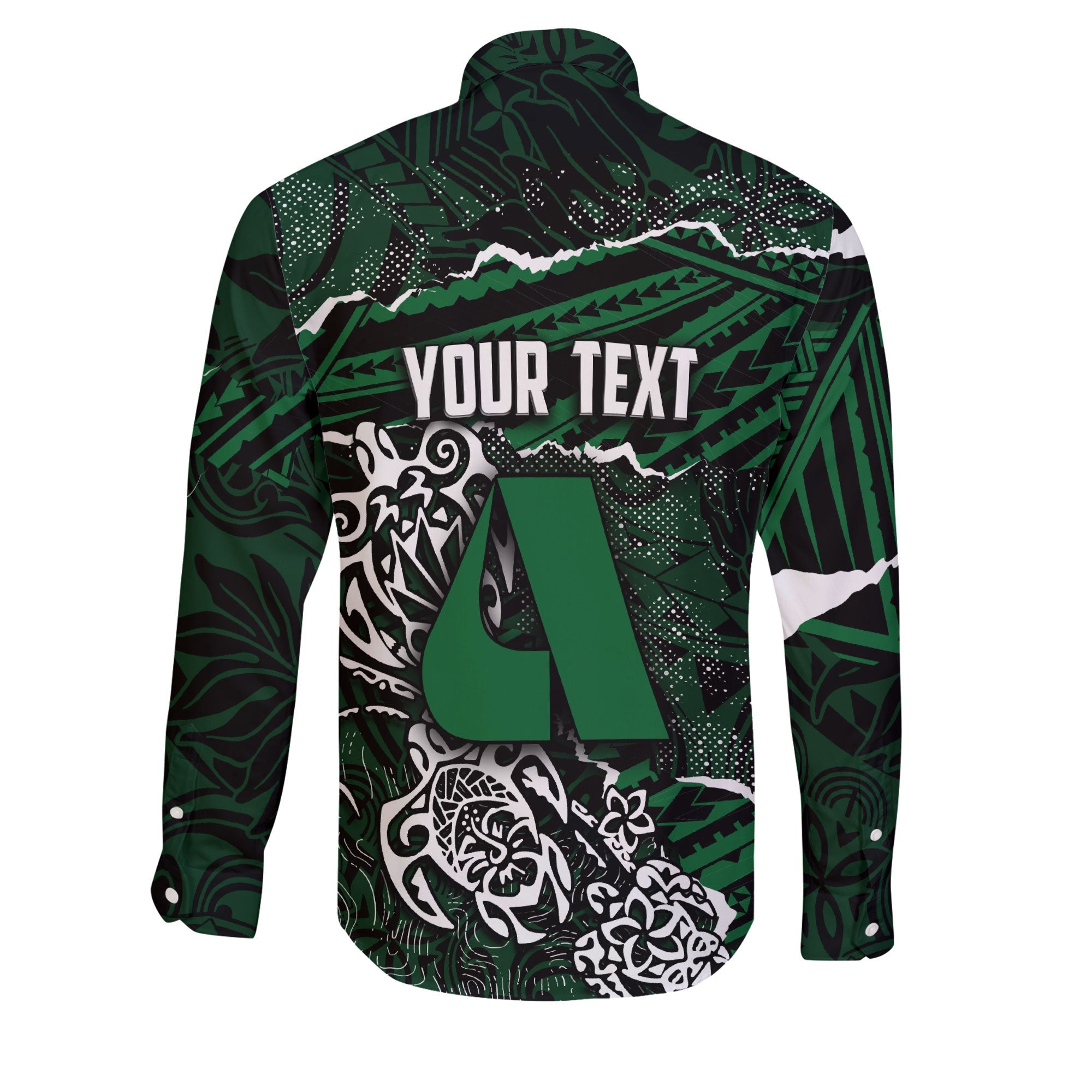 Hawaii Aiea High School Custom Long Sleeve Button Shirt Polynesian Turtle Style