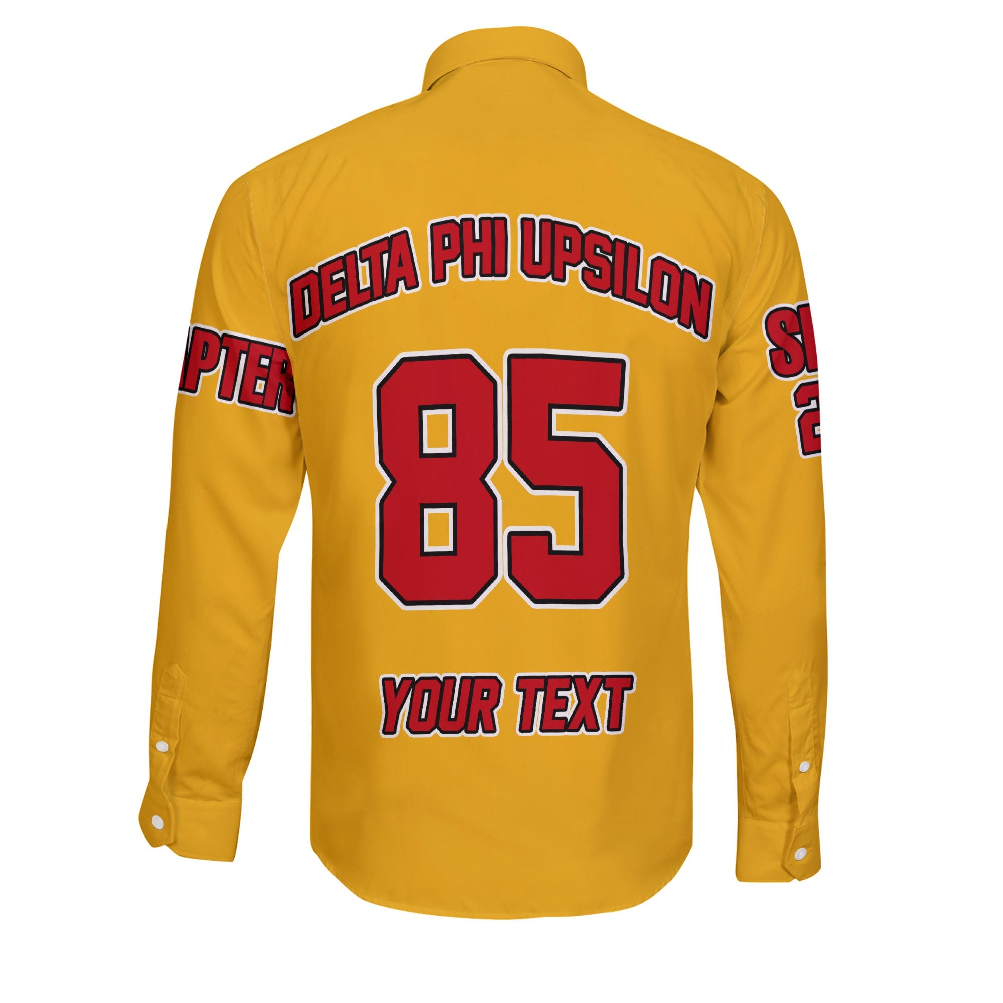 Fraternity Shirt - Personalized Delta Phi Upsilon Long Sleeve Button Shirt Original Yellow Style