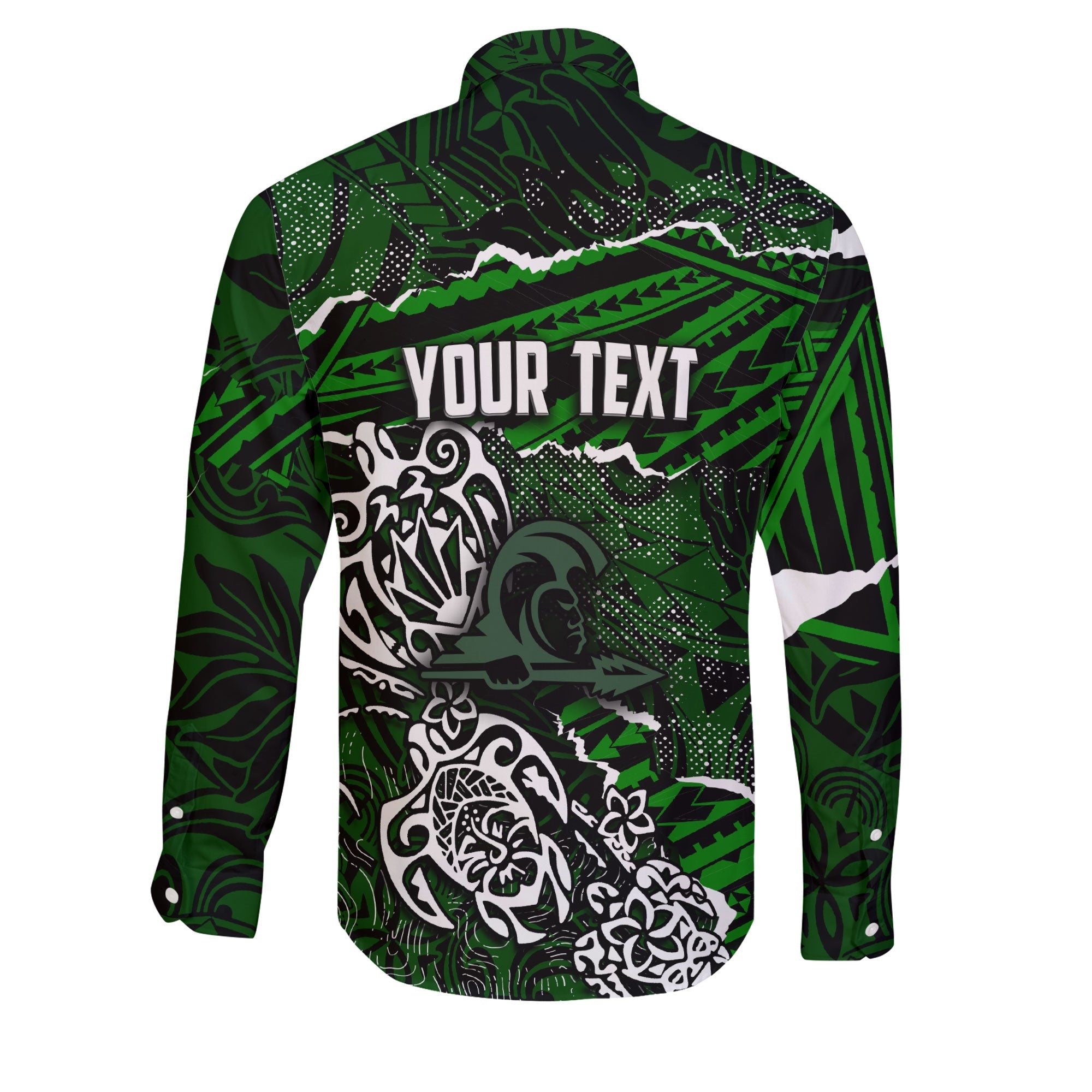 Hawaii Kapaa High School Custom Long Sleeve Button Shirt Polynesian Turtle Style