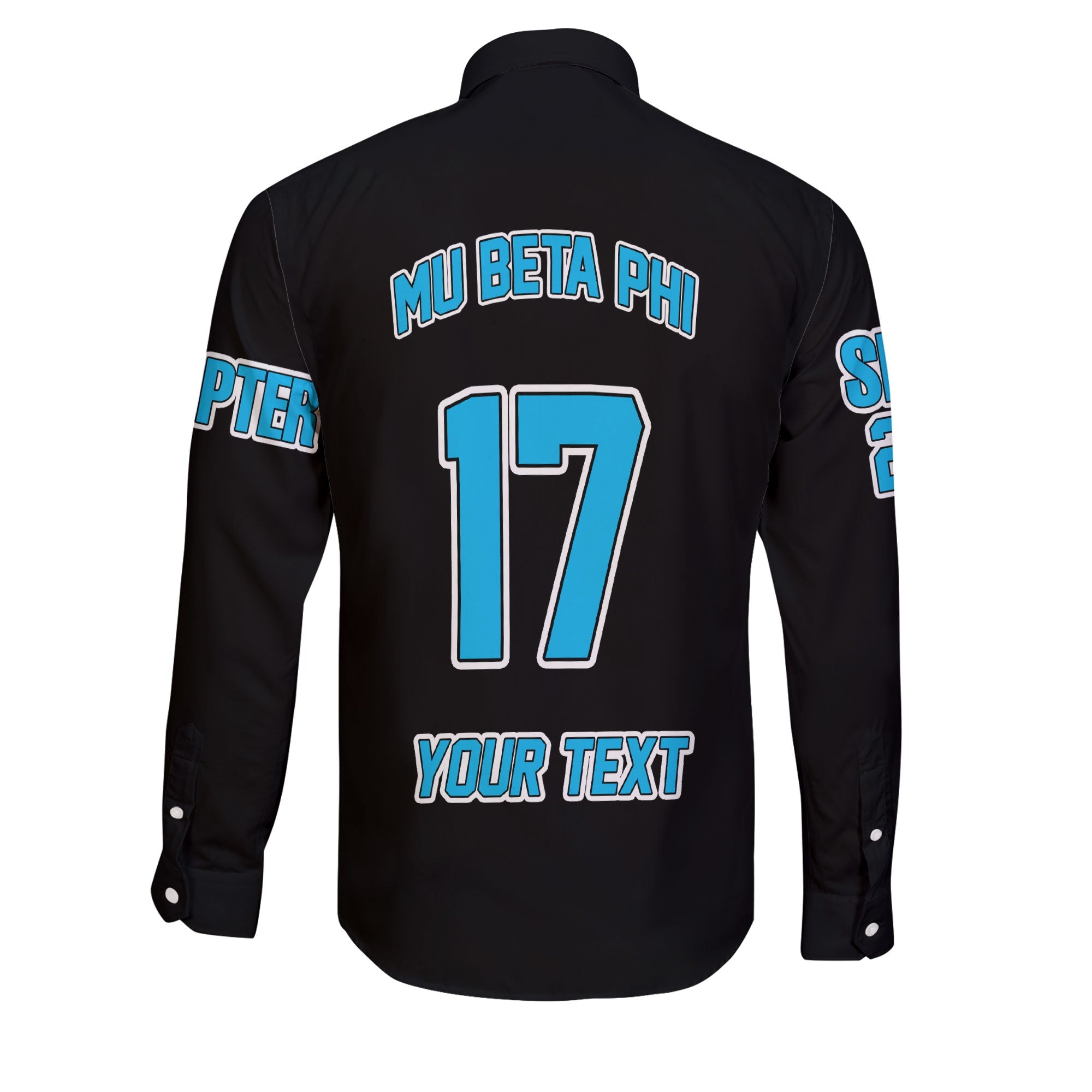 Fraternity Shirt - Personalized Mu Beta Phi Long Sleeve Button Shirt Original Dark Style