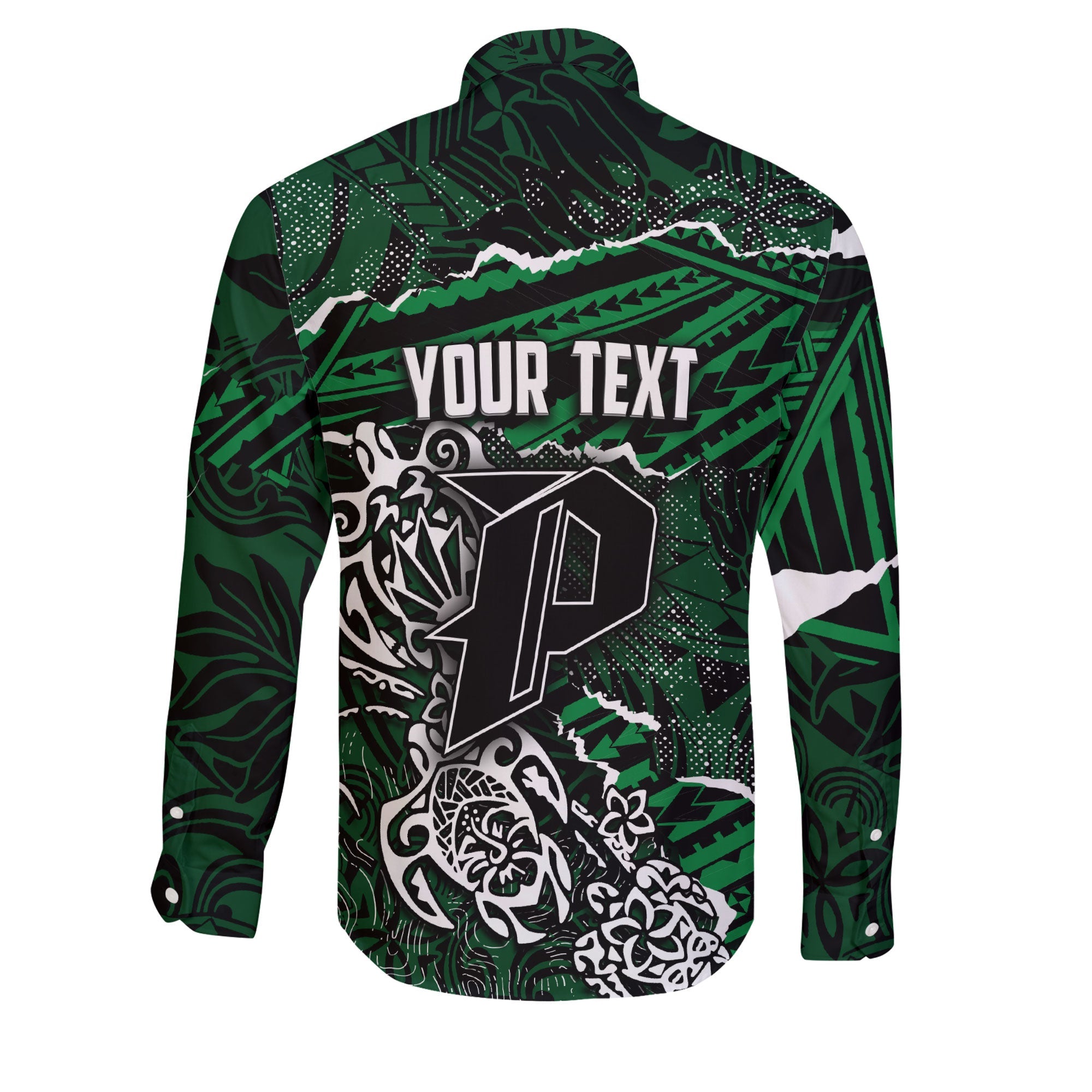 Hawaii Pahoa High & Intermediate School Custom Long Sleeve Button Shirt Polynesian Turtle Style