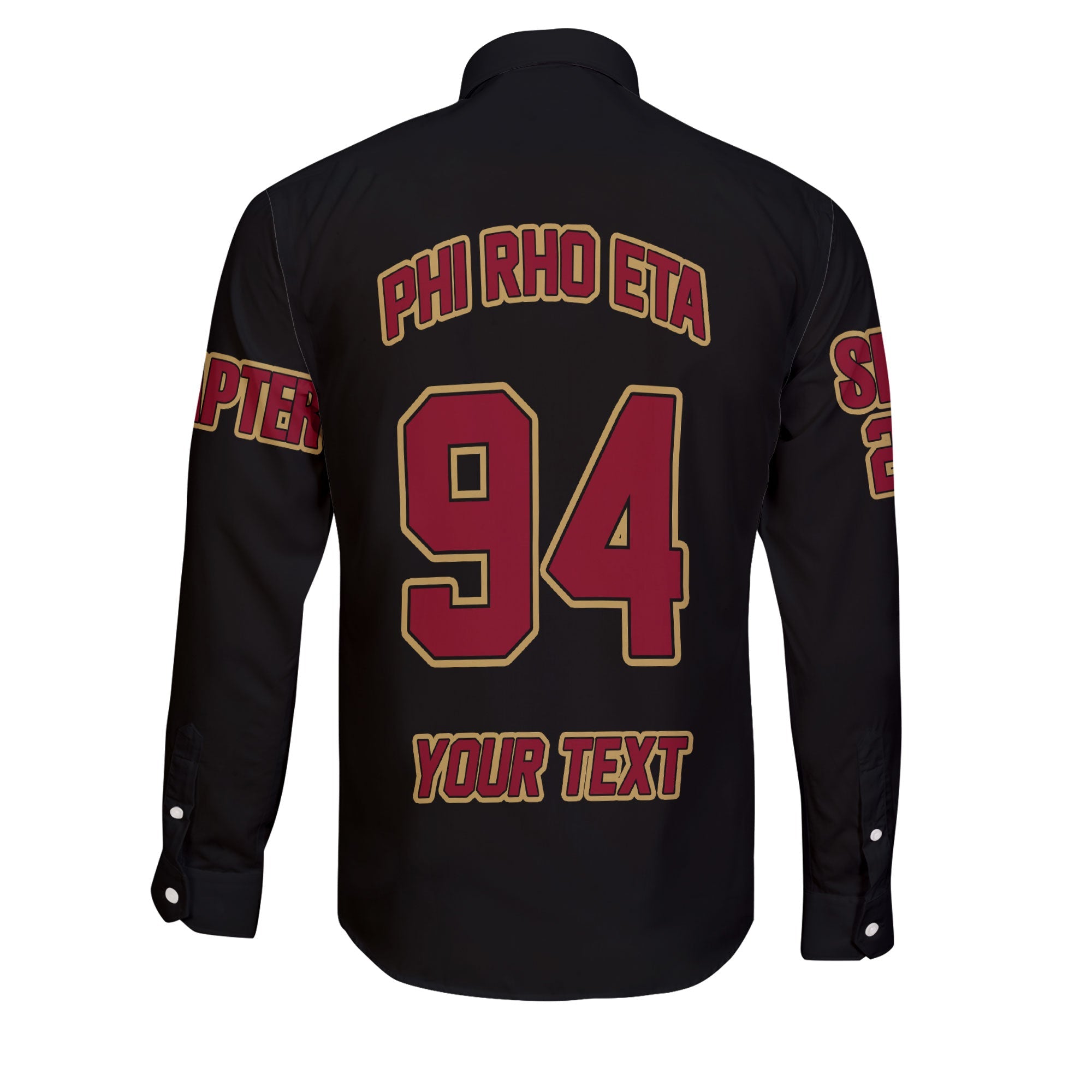 Fraternity Shirt - Personalized Phi Rho Eta Long Sleeve Button Shirt Original Dark Style