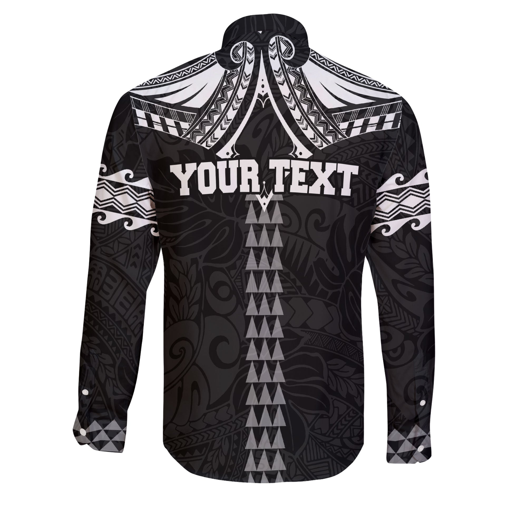 Custom Hawaii Ikaika Warrior Long Sleeve Button Shirt Polynesian Tattoo Style