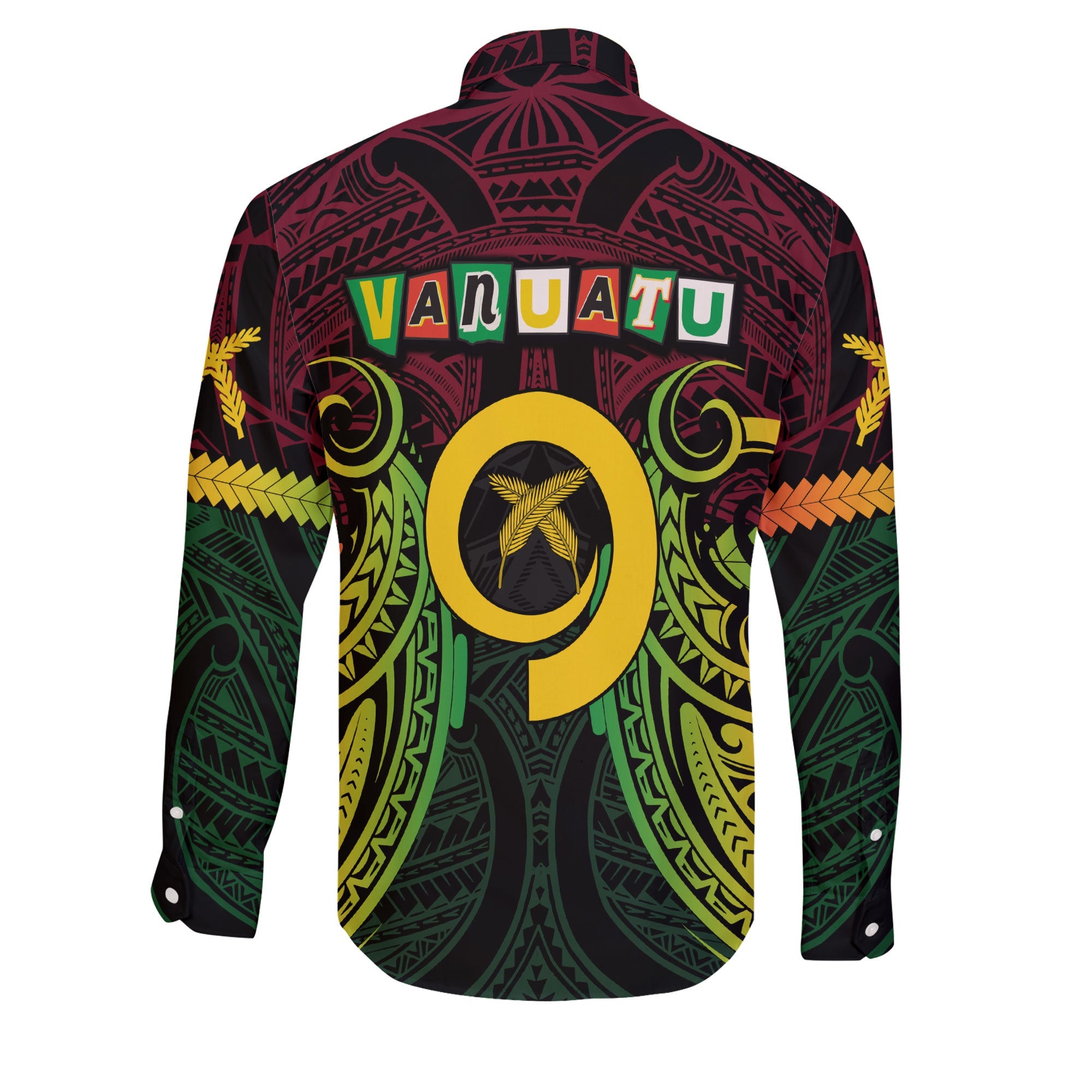 Vanuatu Long Sleeve Button Shirt Independence Day 43rd Anniversary Style 2