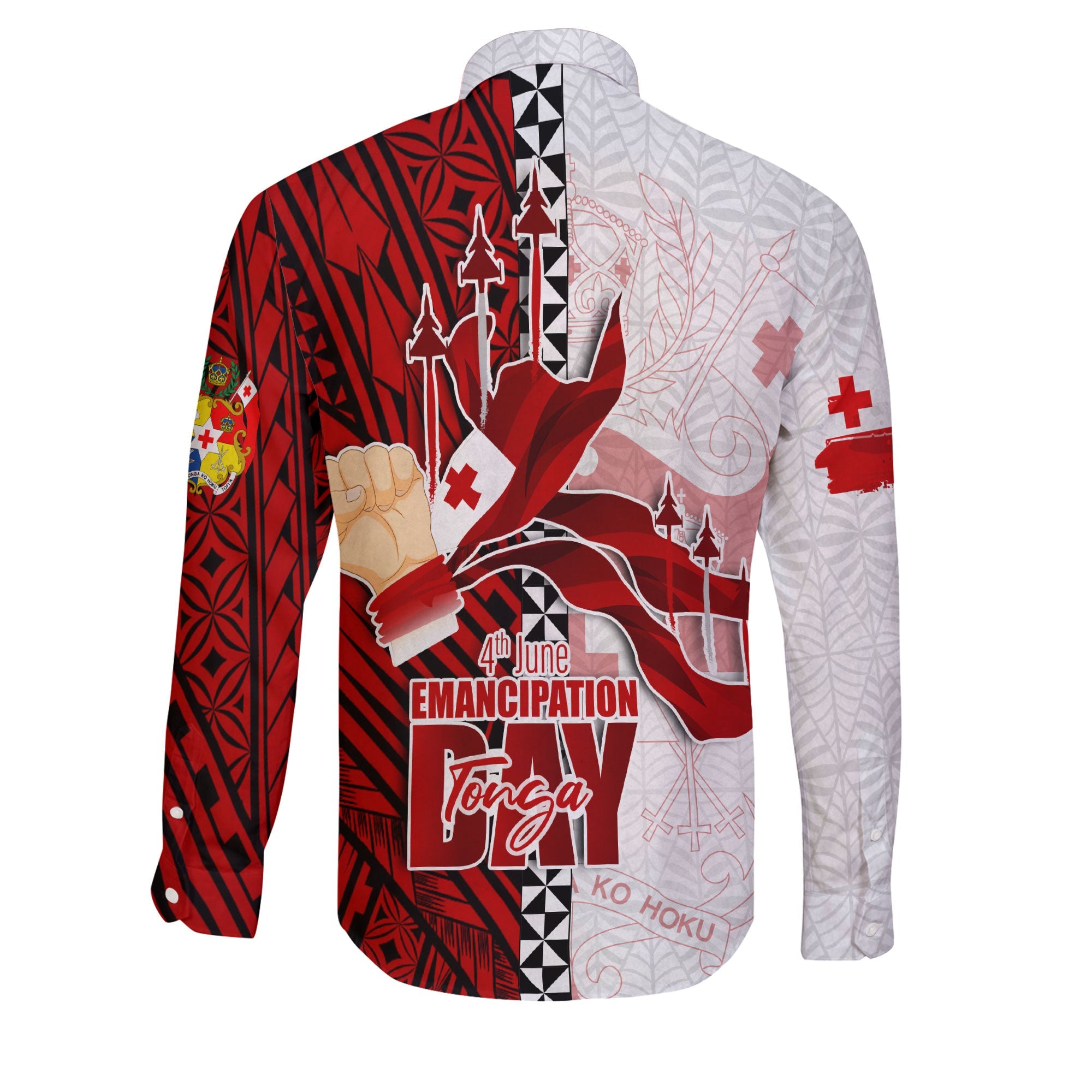 Tonga National Emancipation Day Long Sleeve Button Shirt