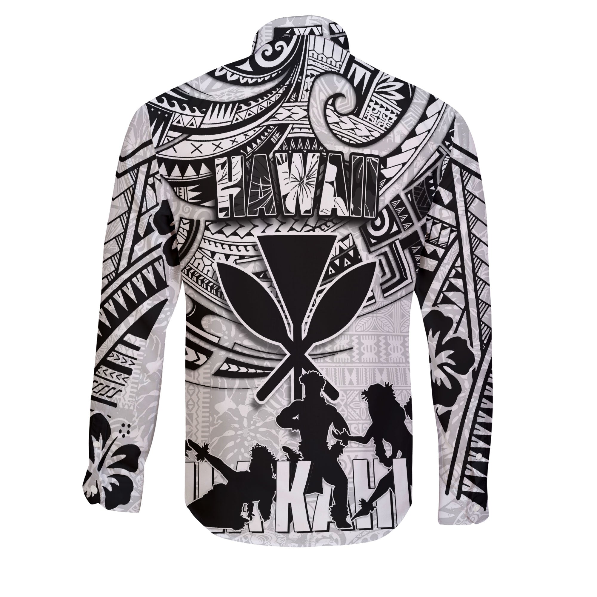 Hawaiian Hula Kahiko Long Sleeve Button Shirt