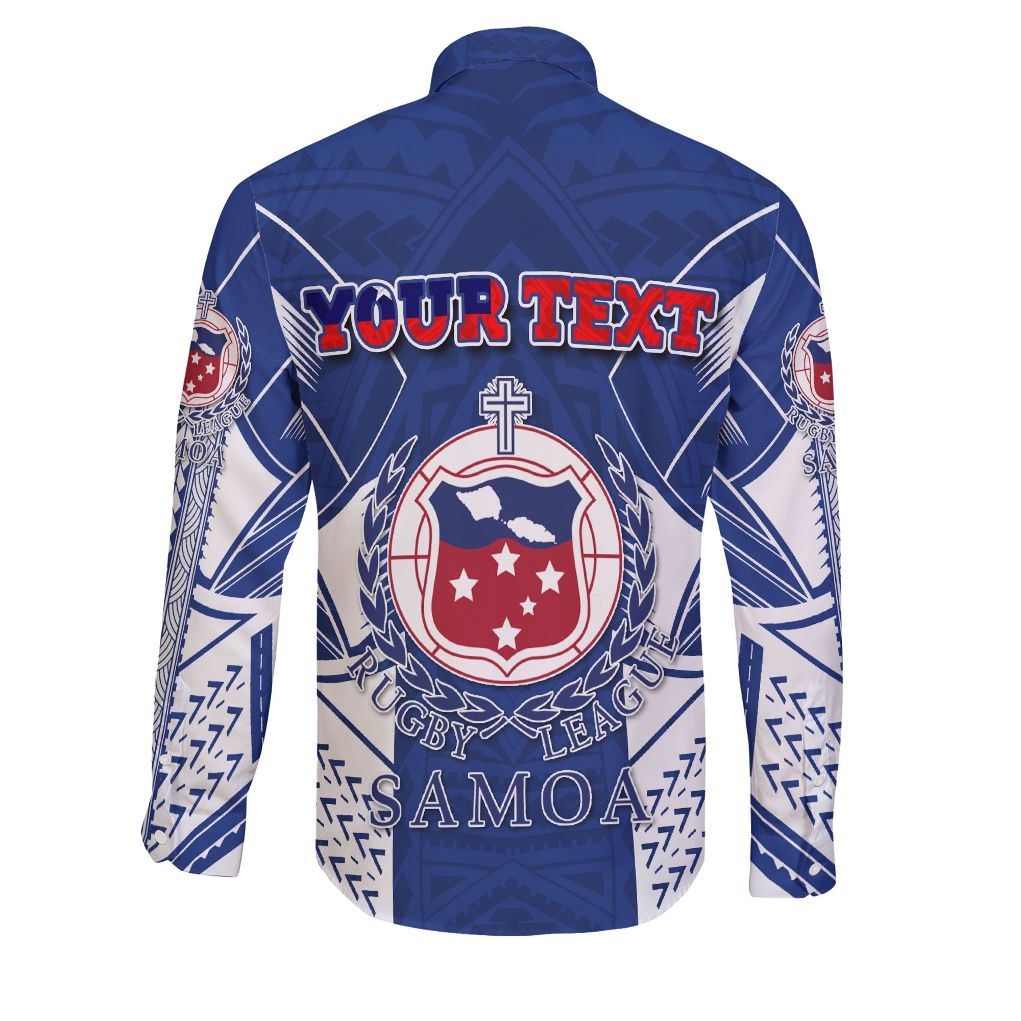 Custom TOA Samoa Rugby Long Sleeve Button Shirt