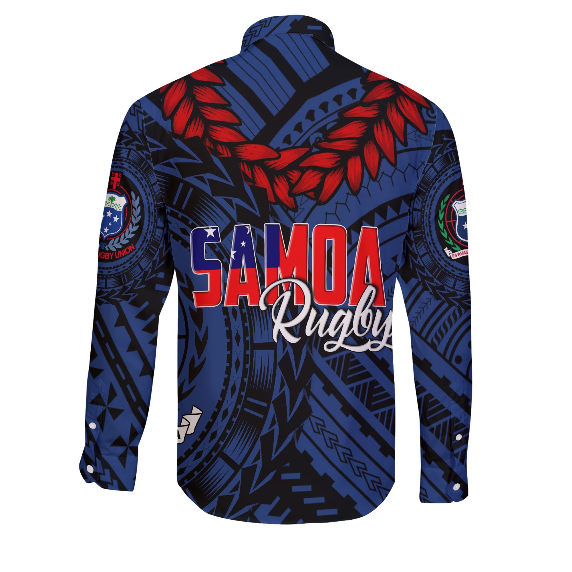 Samoa TOA Rugby Long Sleeve Button Shirt Ulafala Style