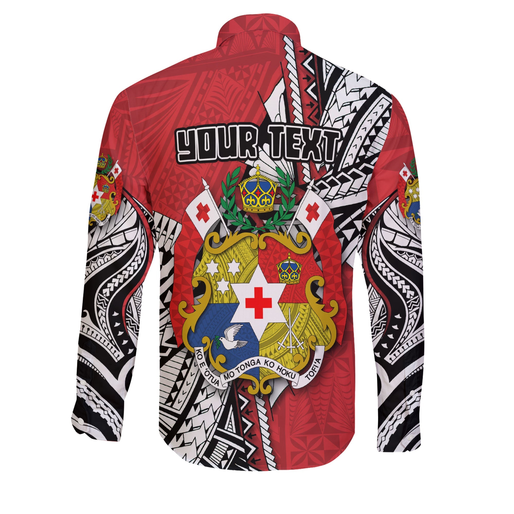 Custom Tonga Vava'u Lahi Coat Of Arms Long Sleeve Button Shirt