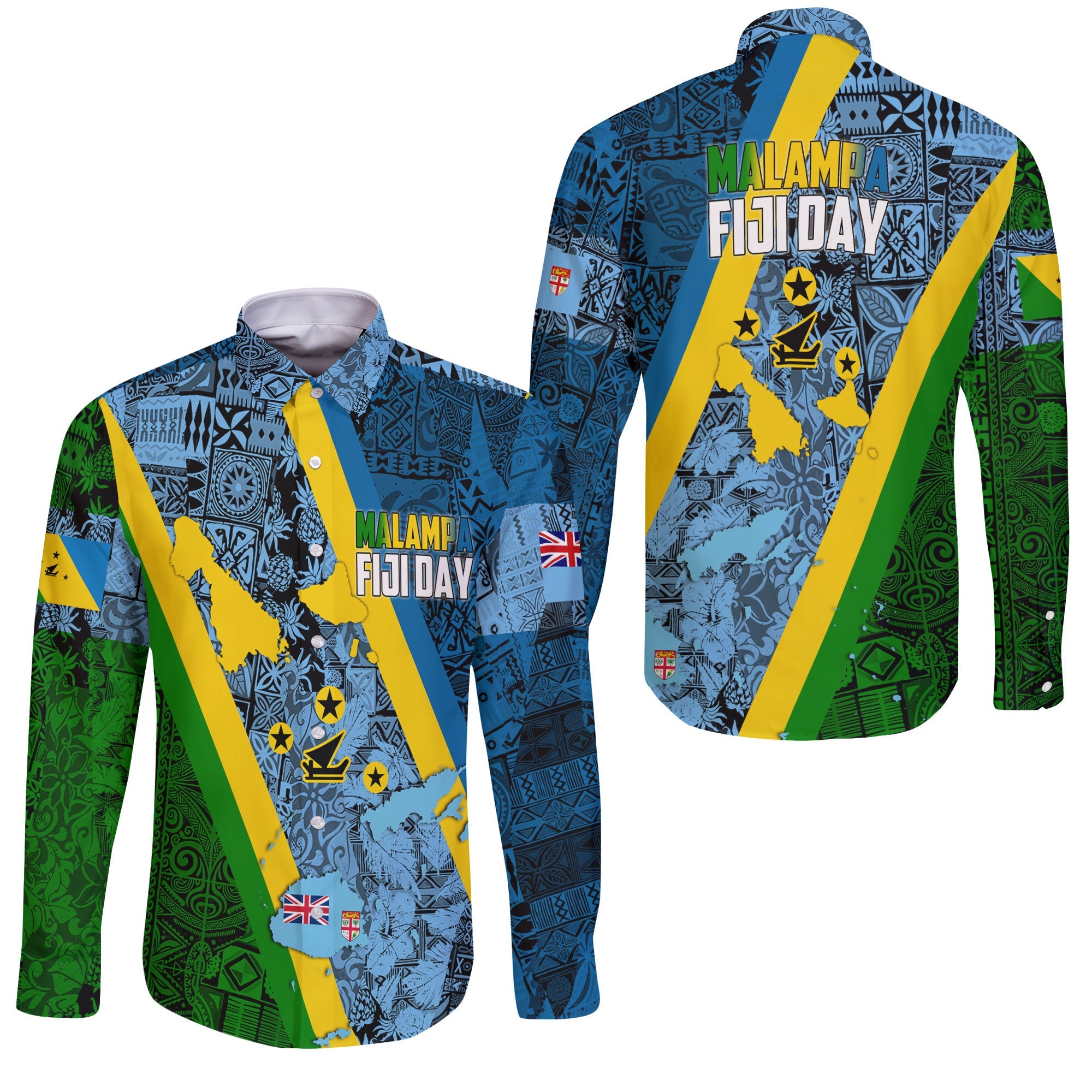 Malampa Fiji Day Long Sleeve Button Shirt