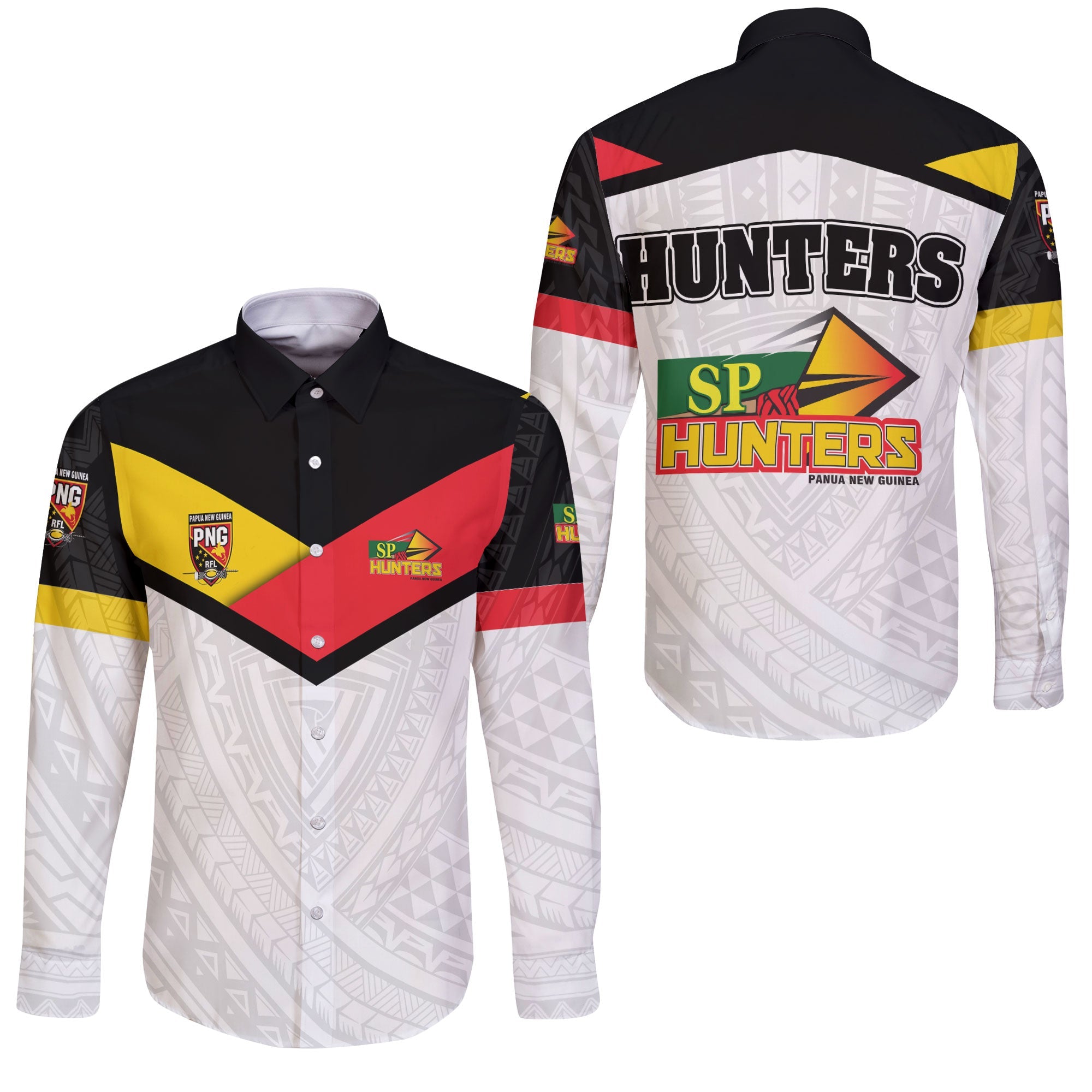 Papua New Guinea Rugby Hunters Long Sleeve Button Shirt