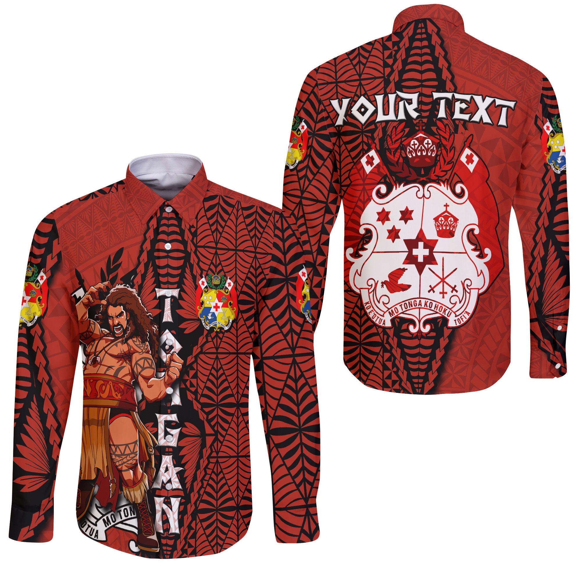 Custom Tonga The Tonga Terror Long Sleeve Button Shirt