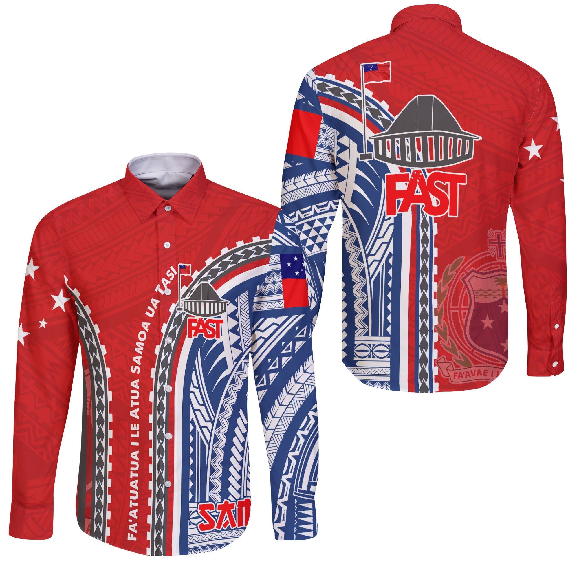 FAST Samoa United in Faith Long Sleeve Button Shirt