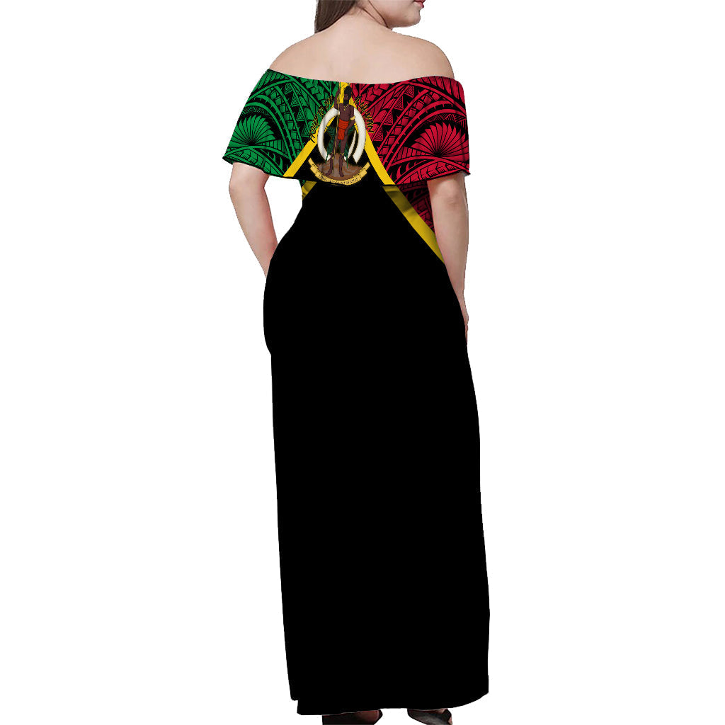 Vanuatu Off Shoulder Long Dress 42nd Independence Anniversary LT7