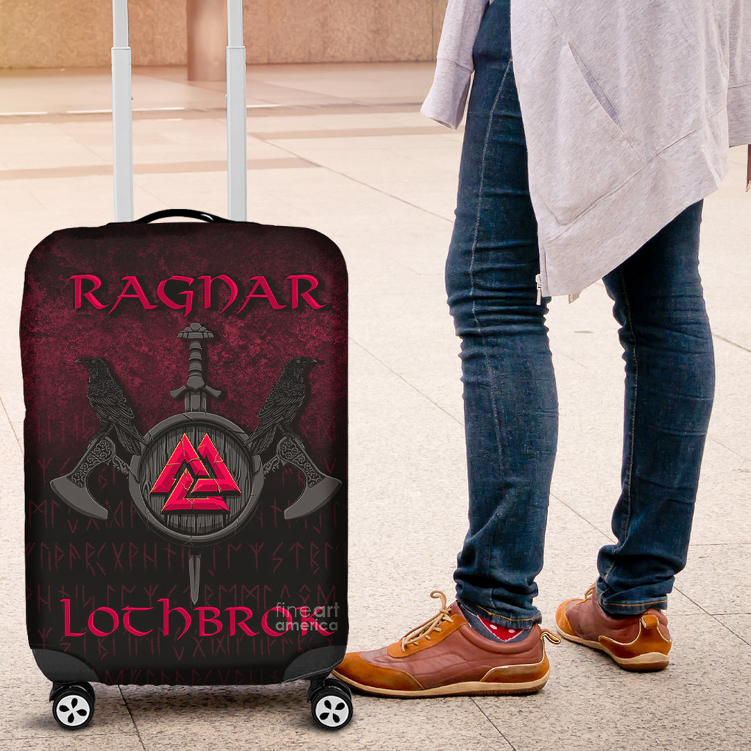 Viking Luggage Cover Ragnar Lothbrok Ragnar Lodbrok Viking Warrior Red Version