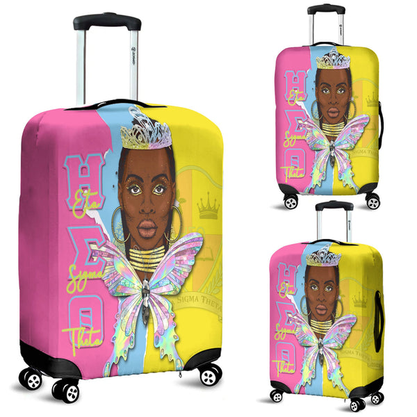 Sorority Luggage Cover - Eta Sigma Theta Travel Suitcase Queen Style