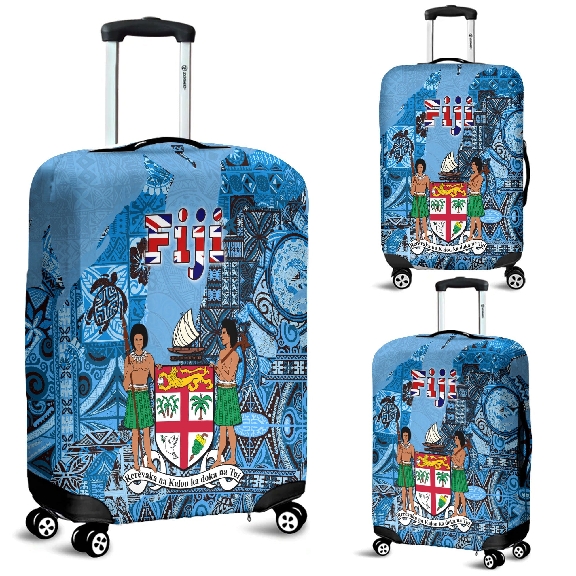 Fiji Flag & Coat Of Arms Luggage Cover