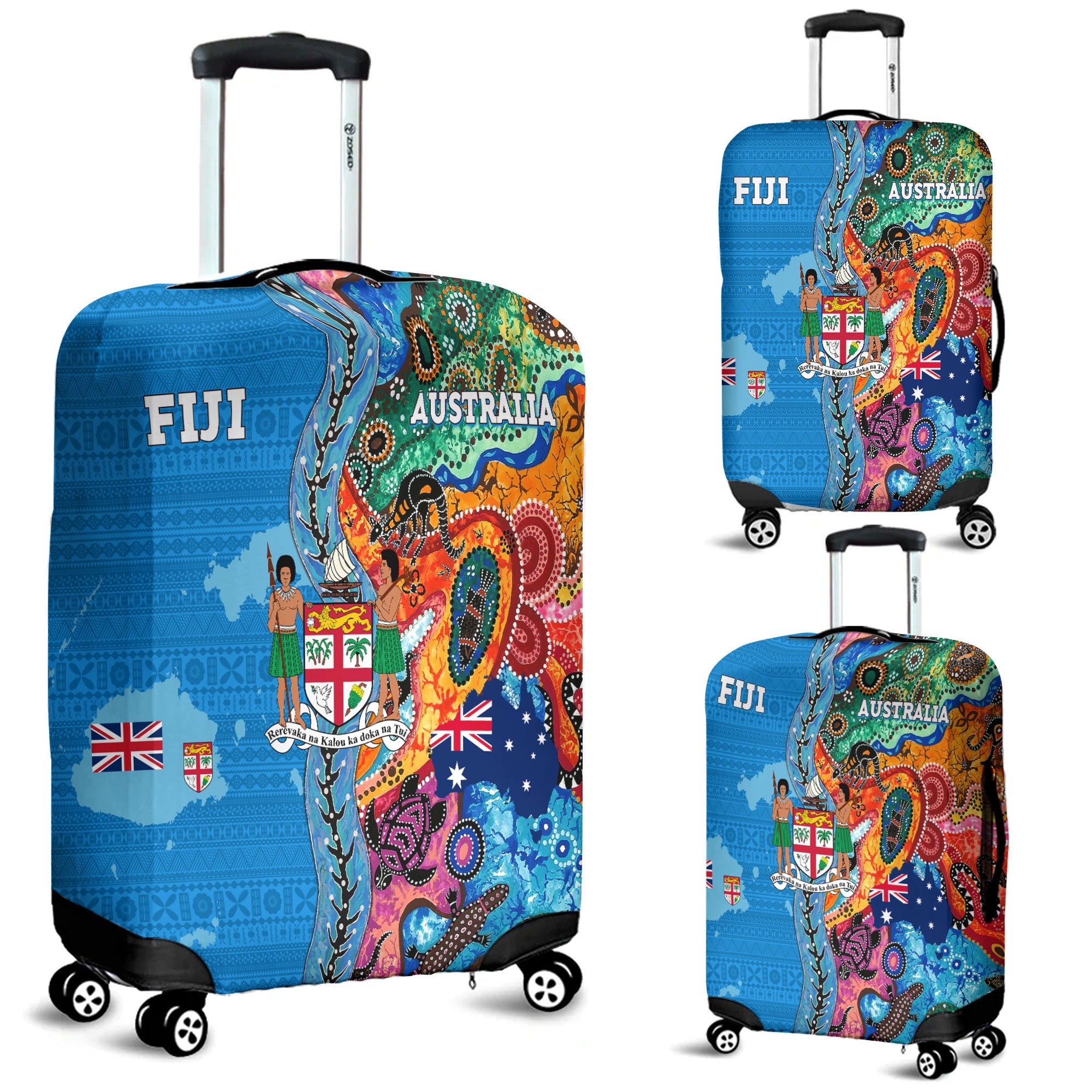 Fiji Tapa & Australia Aboriginal Luggage Cover