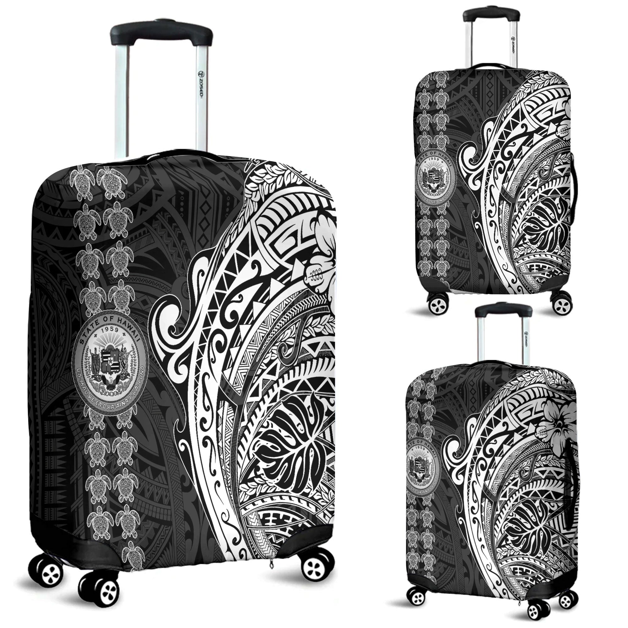 Hawaii Seal Polynesian Turtle Line Luggage Cover