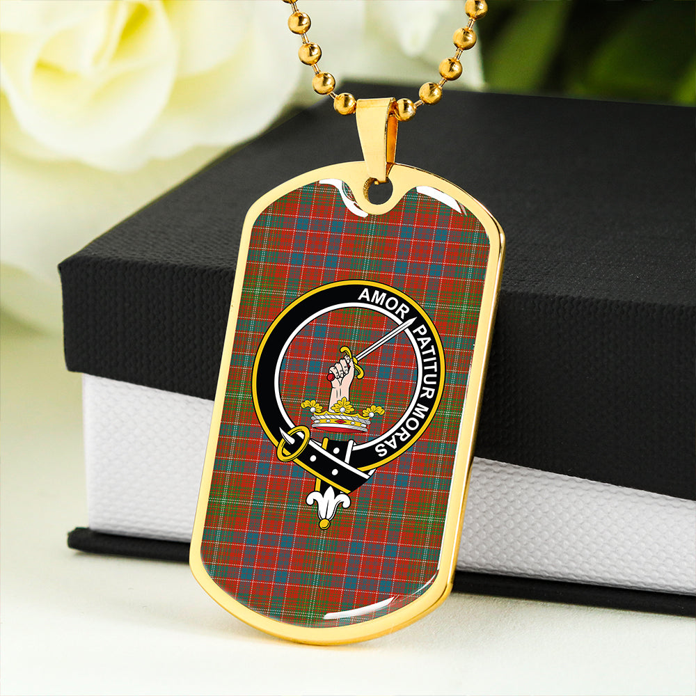 Lumsden Ancient Clan Badge Classic Tartan Dog Tag Necklace