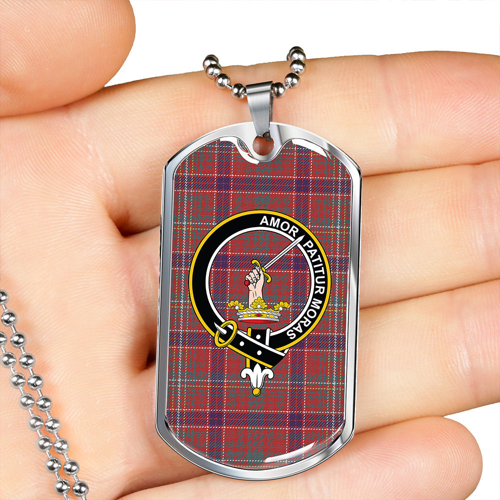 Lumsden Waistcoat Weathered Clan Badge Classic Tartan Dog Tag Necklace