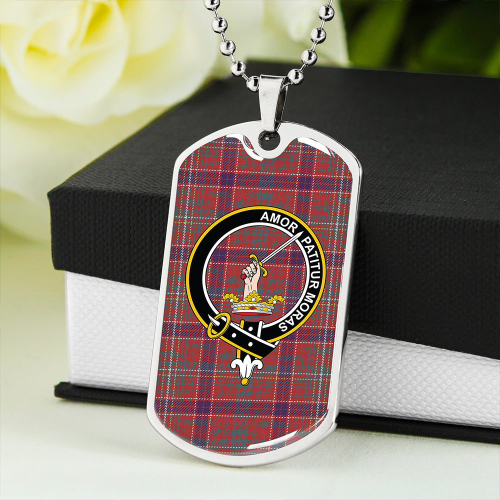 Lumsden Waistcoat Weathered Clan Badge Classic Tartan Dog Tag Necklace