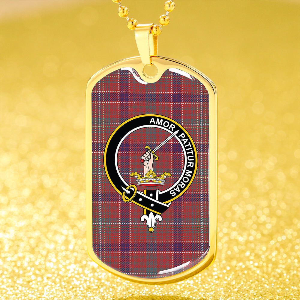 Lumsden Waistcoat Weathered Clan Badge Classic Tartan Dog Tag Necklace