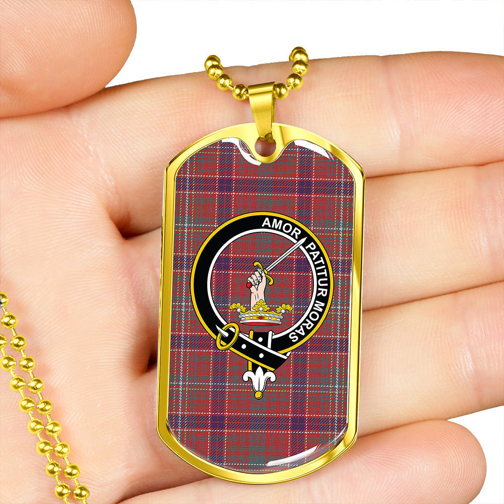 Lumsden Waistcoat Weathered Clan Badge Classic Tartan Dog Tag Necklace