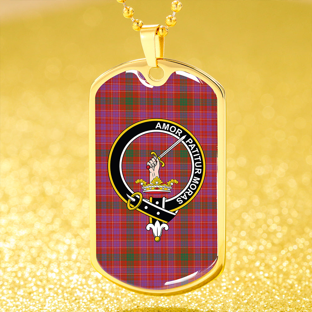 Lumsden of Clova Ancient Clan Badge Classic Tartan Dog Tag Necklace