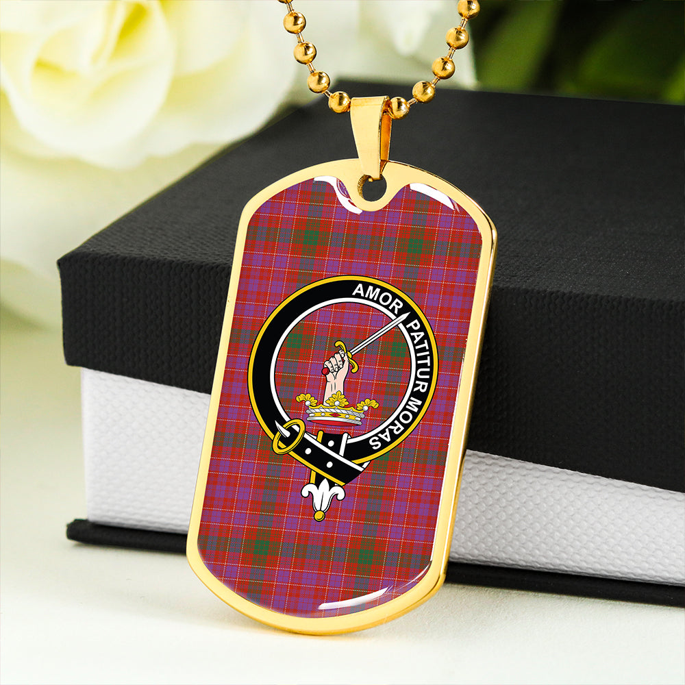 Lumsden of Clova Ancient Clan Badge Classic Tartan Dog Tag Necklace