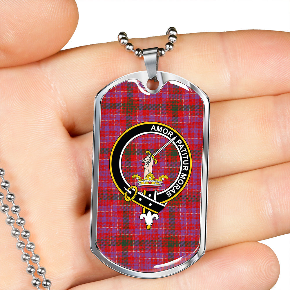 Lumsden of Clova Modern Clan Badge Classic Tartan Dog Tag Necklace