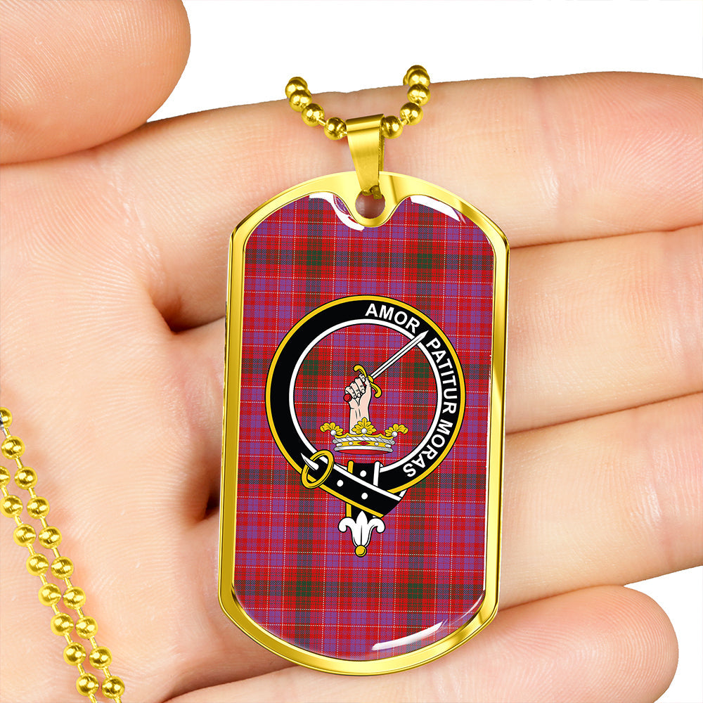 Lumsden of Clova Modern Clan Badge Classic Tartan Dog Tag Necklace