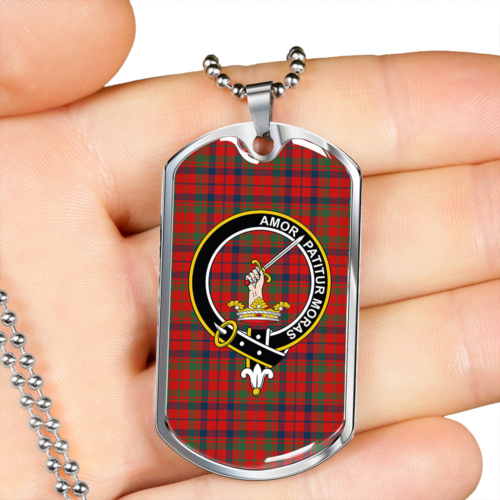Lumsden of Kintore Modern Clan Badge Classic Tartan Dog Tag Necklace