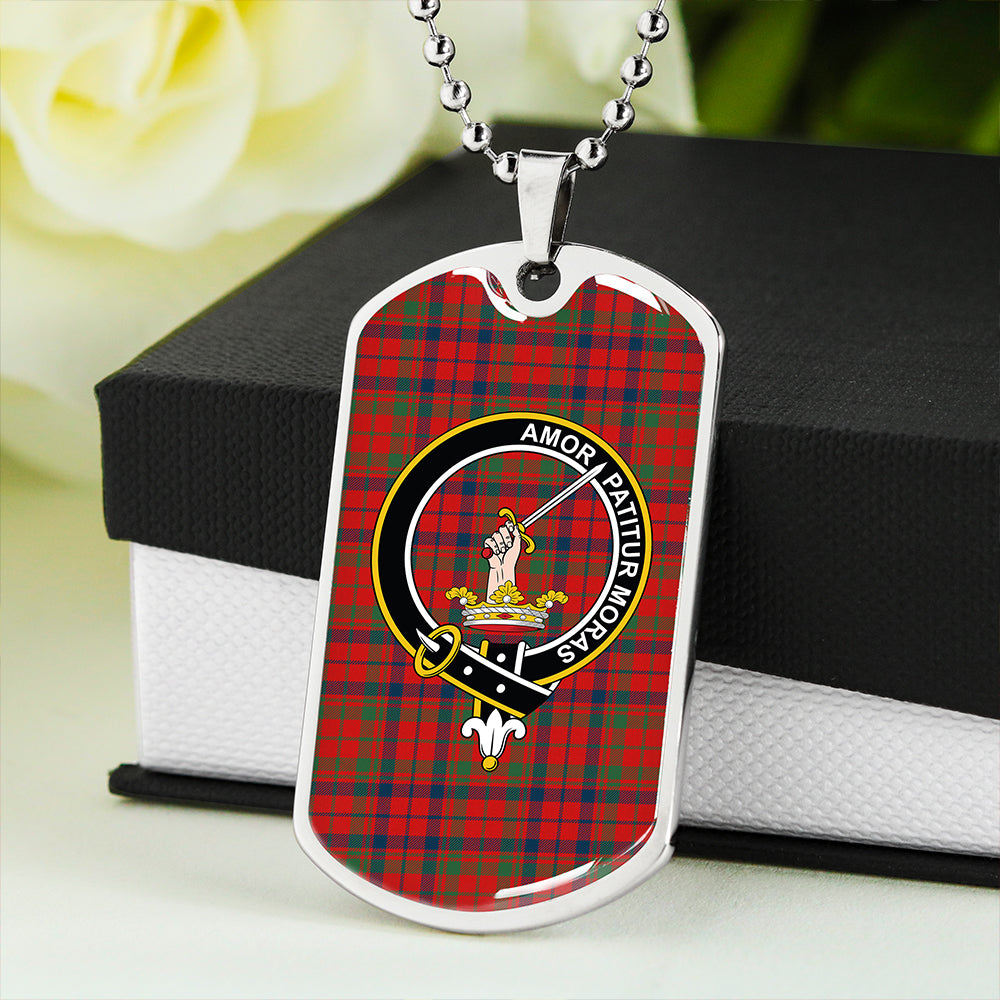 Lumsden of Kintore Modern Clan Badge Classic Tartan Dog Tag Necklace