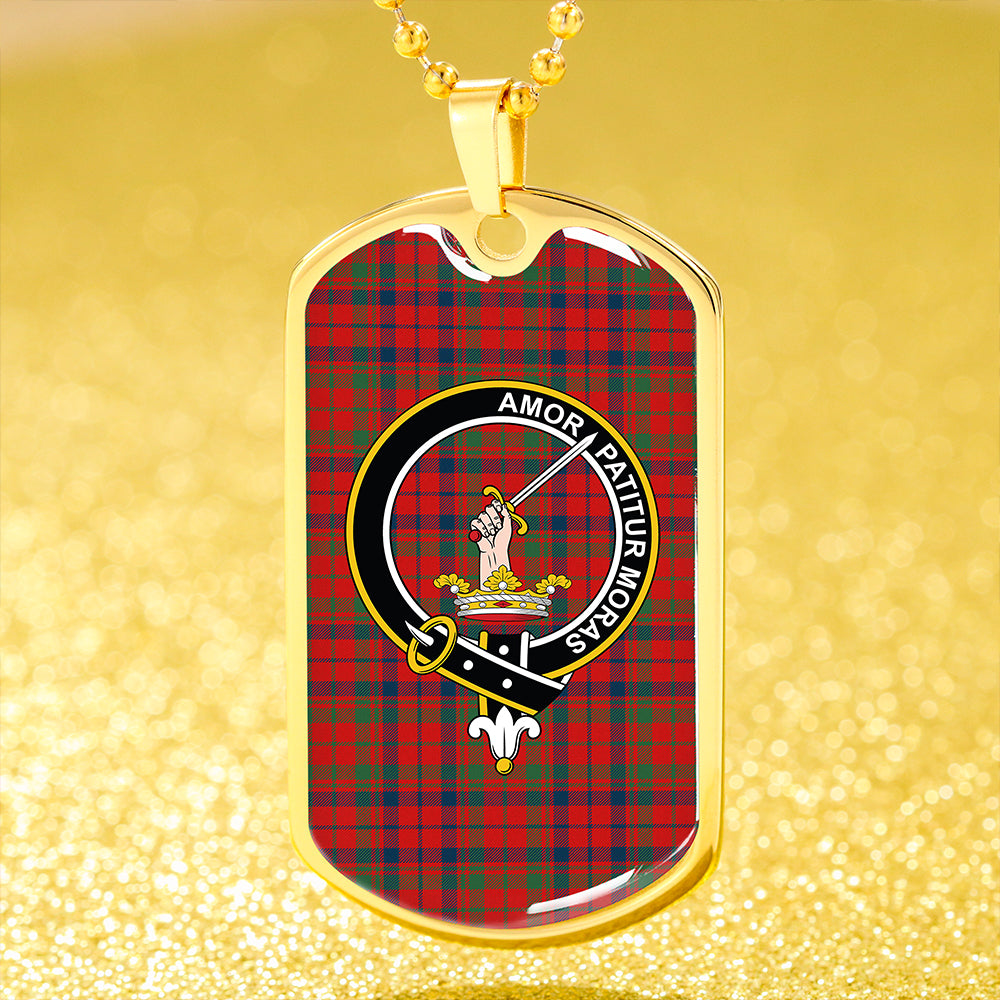 Lumsden of Kintore Modern Clan Badge Classic Tartan Dog Tag Necklace