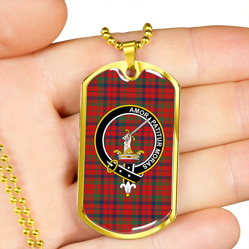 Lumsden of Kintore Modern Clan Badge Classic Tartan Dog Tag Necklace