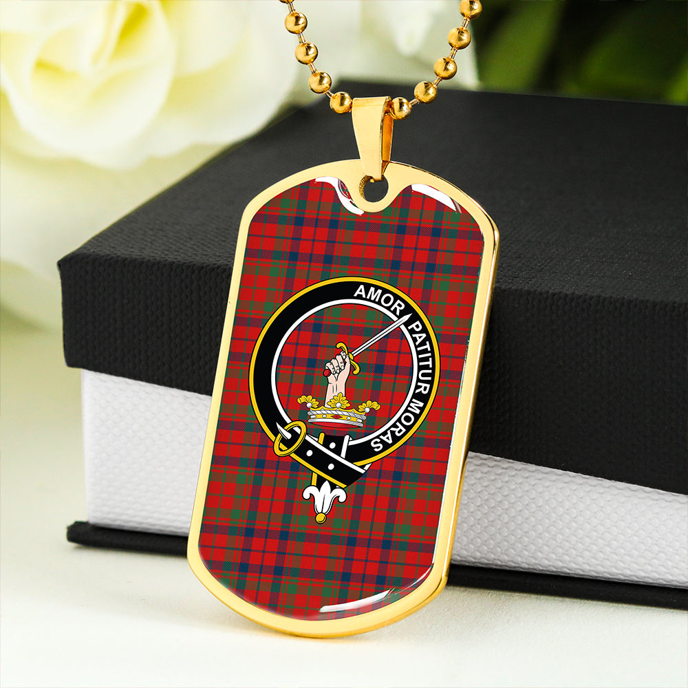 Lumsden of Kintore Modern Clan Badge Classic Tartan Dog Tag Necklace
