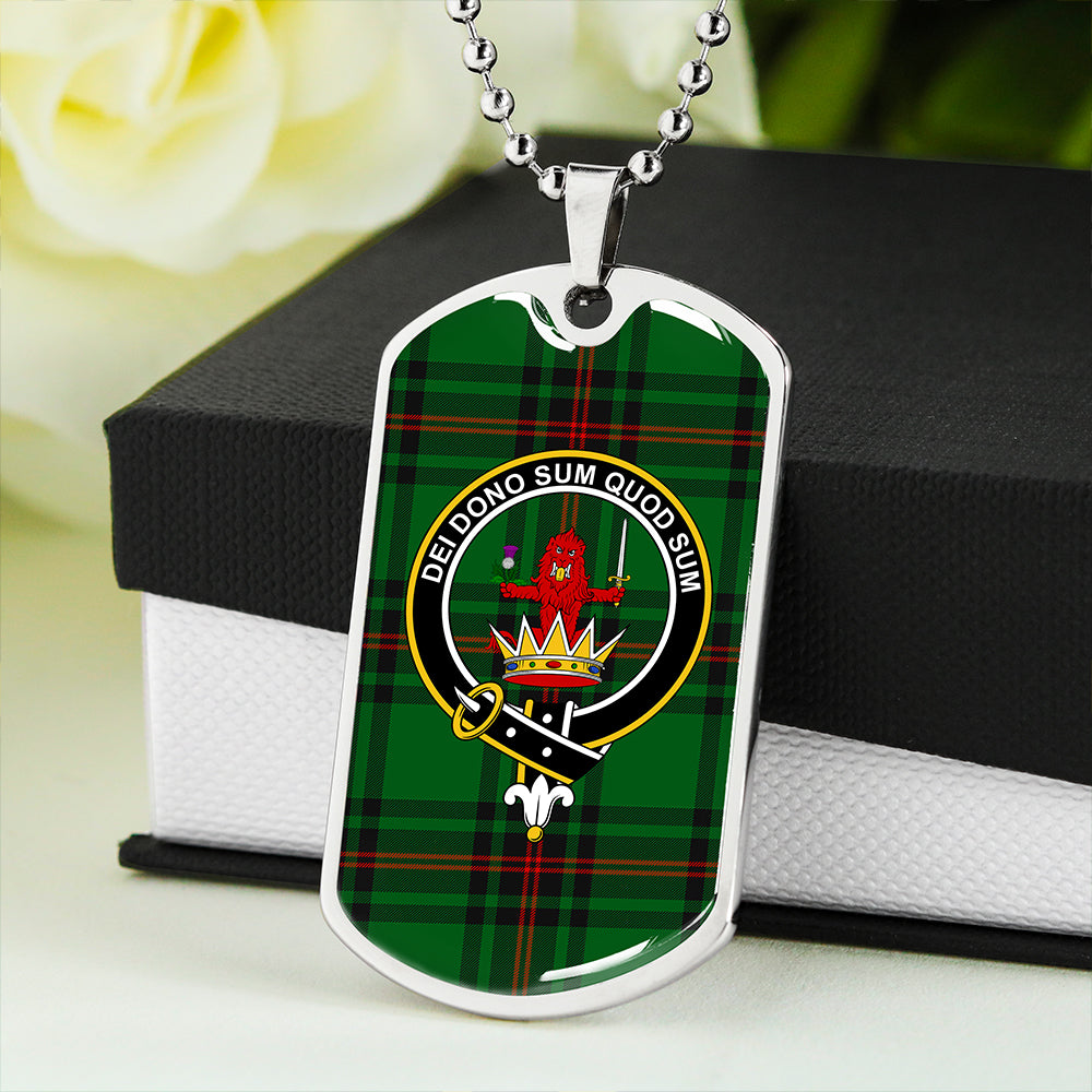 Lundin Clan Badge Classic Tartan Dog Tag Necklace