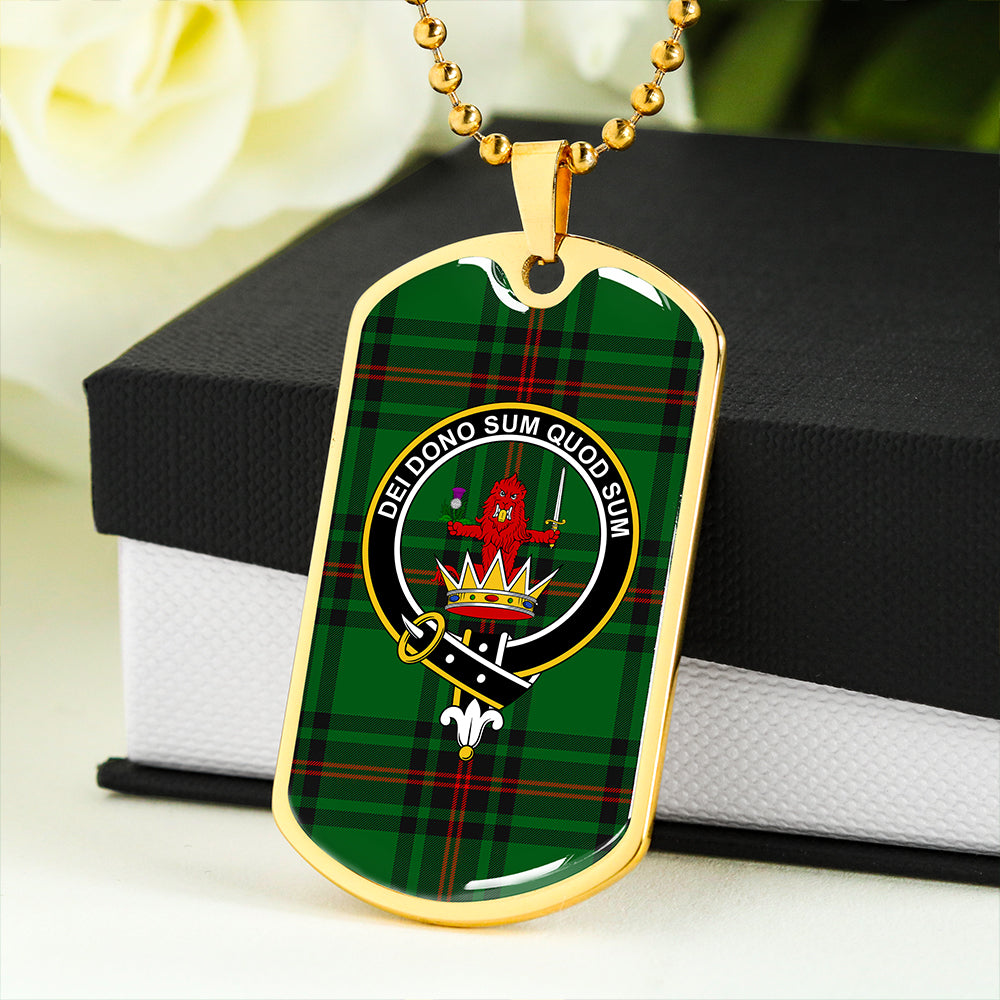 Lundin Clan Badge Classic Tartan Dog Tag Necklace