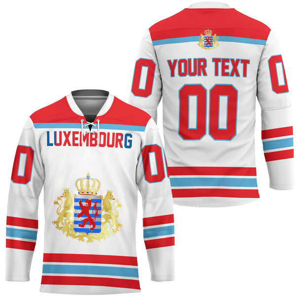 Luxembourg Hockey Jersey Flag & Coat Of Arms Hockey Style