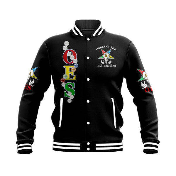 Order Of The Eastern Star Pearls Black Baseball Jacket T09