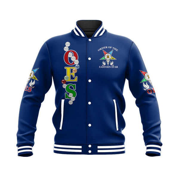 Order Of The Eastern Star Pearls Blue Baseball Jacket (1874)