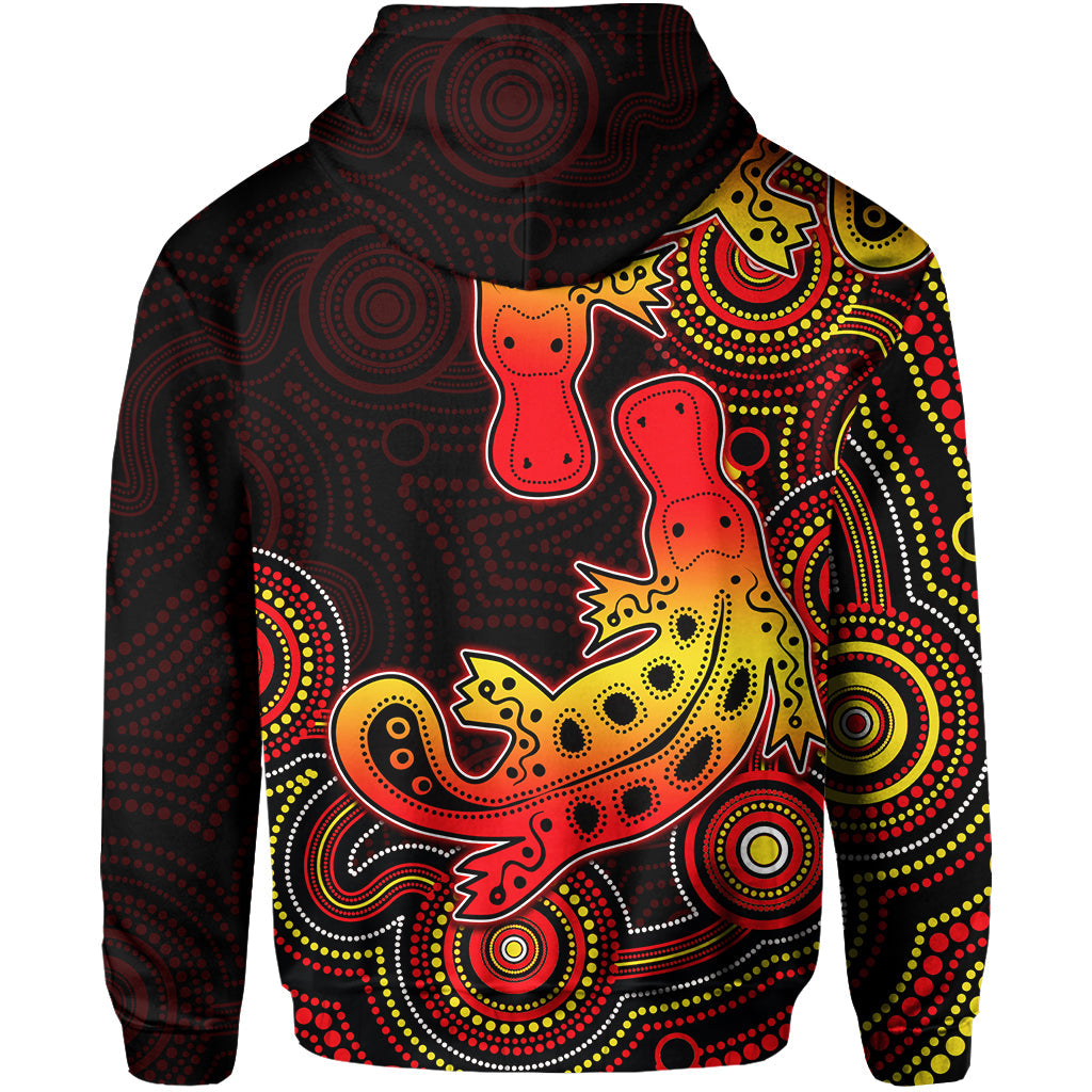 (Custom Personalised) Aboriginal Platypus Hoodie Dot Patterns Style No.2